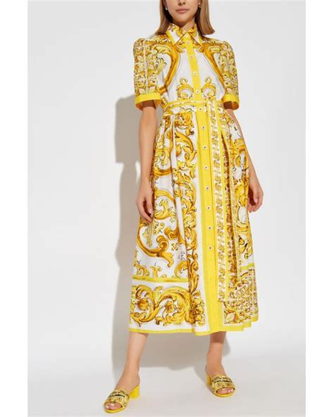 dolce gabbana yellow dress sale
